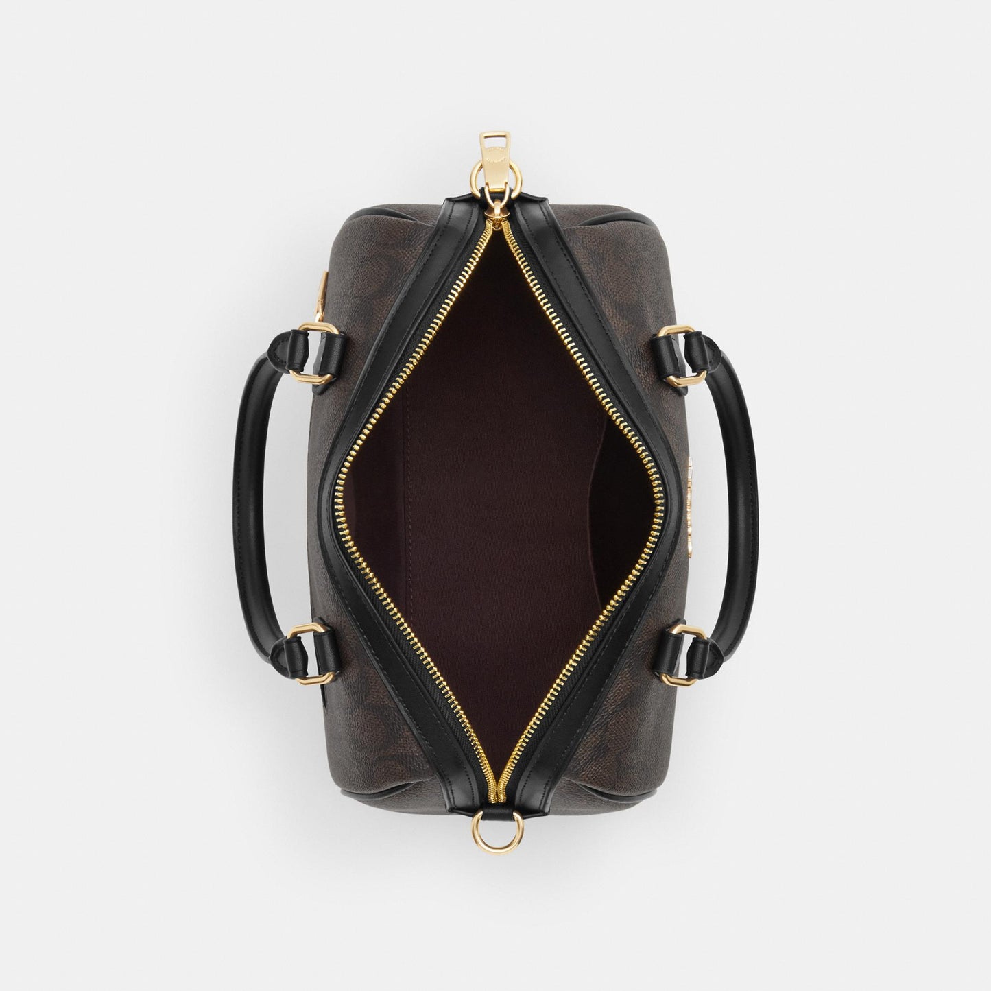 CV961-ROWAN SATCHEL BAG IN SIGNATURE CANVAS-IM/Walnut/Black