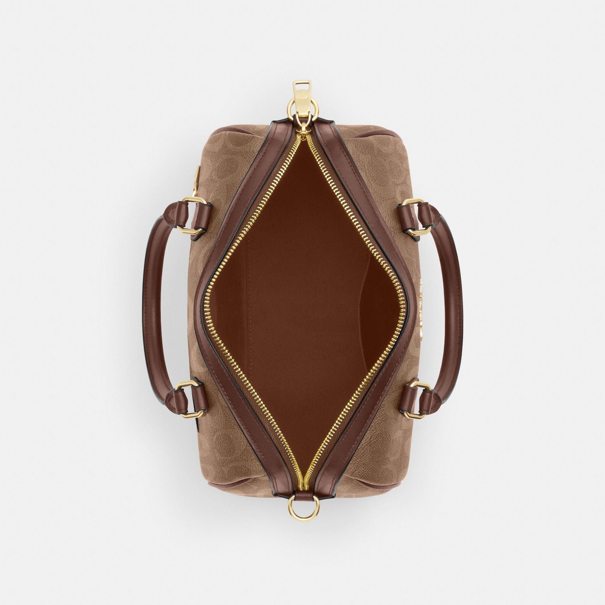 CV961-ROWAN SATCHEL BAG IN SIGNATURE CANVAS-IM/Tan/Brown