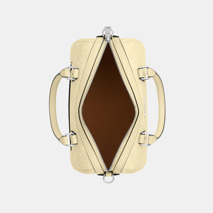 CV961-ROWAN SATCHEL BAG IN SIGNATURE CANVAS-SV/Hay