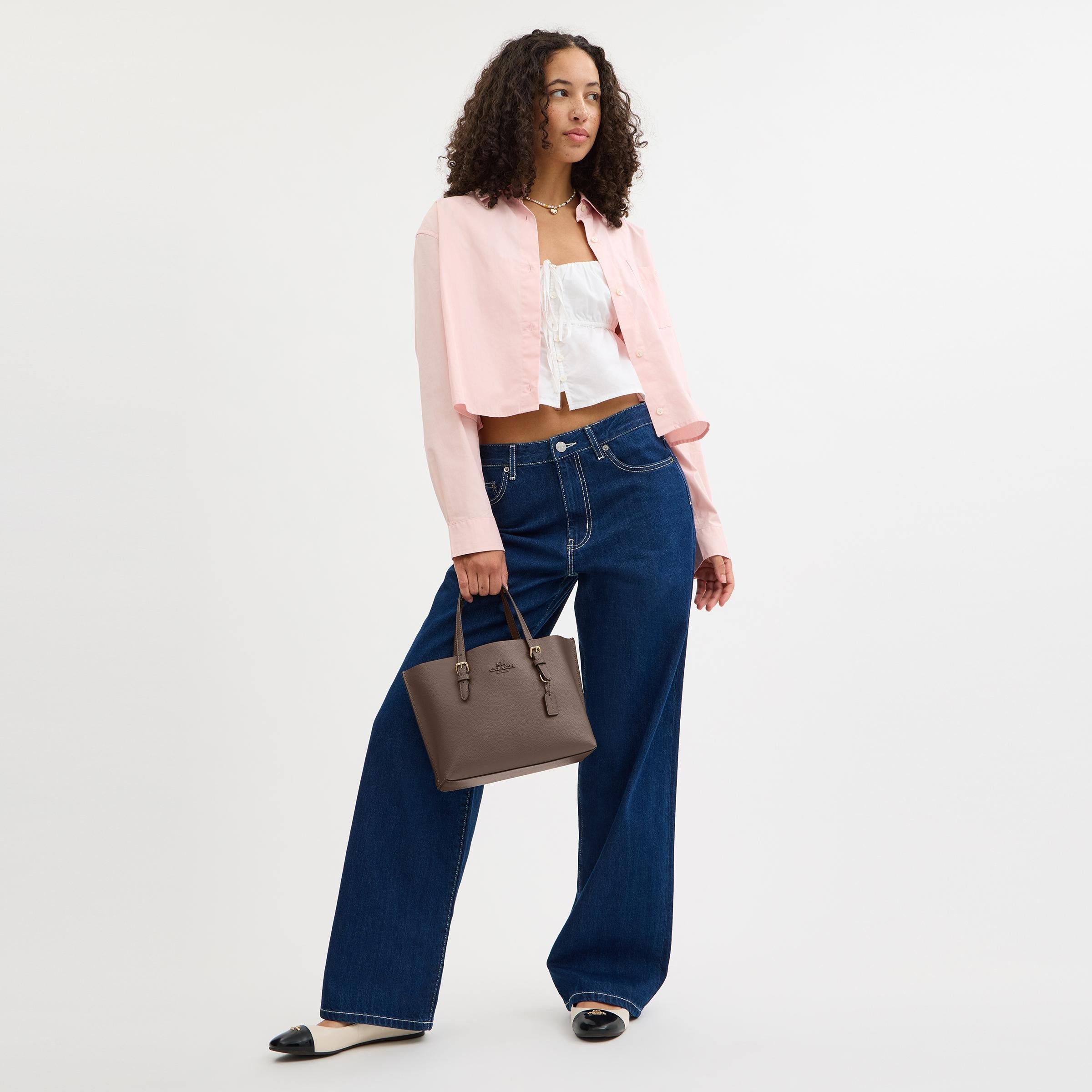 CV966-Mollie Tote Bag 25-Im/Dark Stone