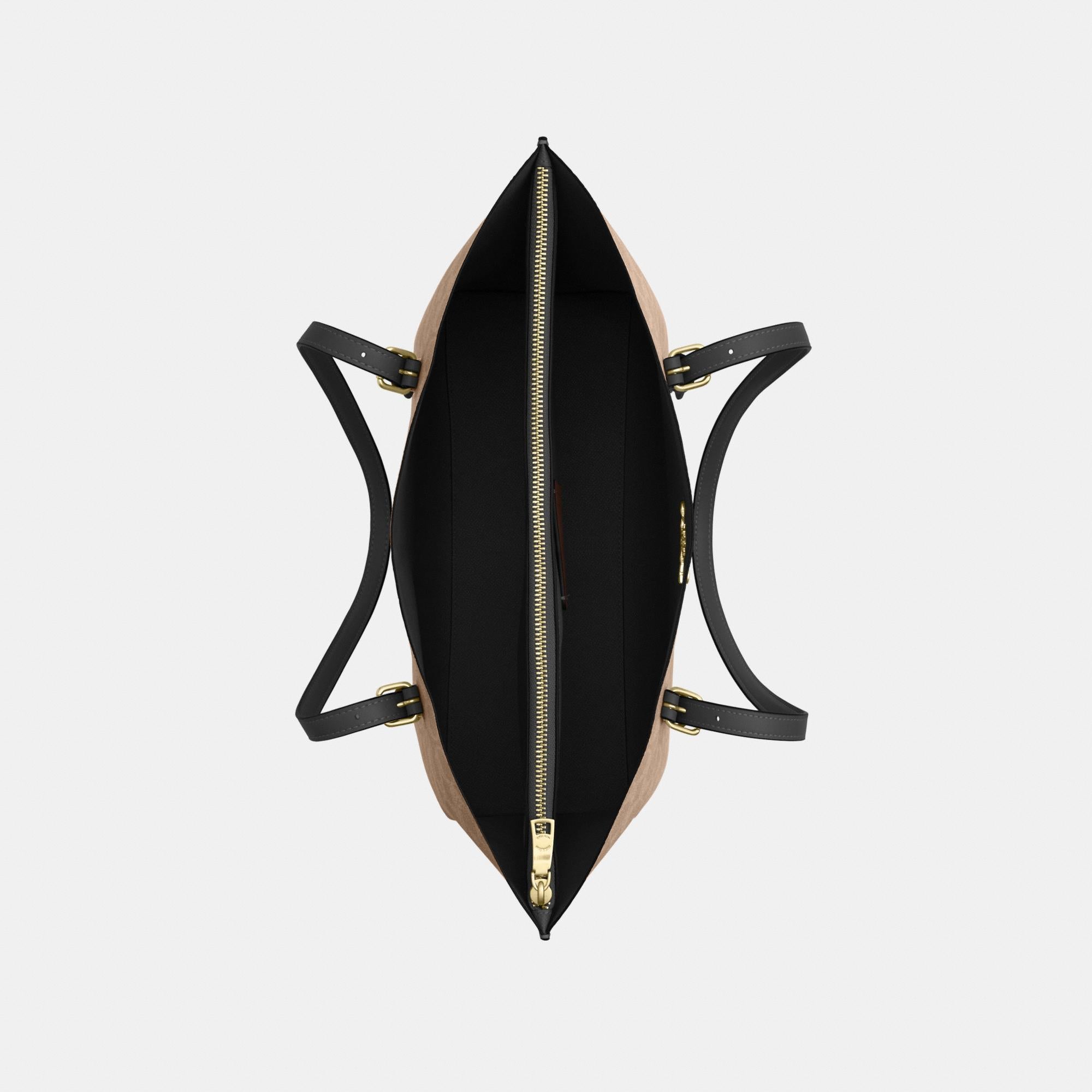 CV967-Mollie Tote Bag in Signature Canvas-Im/Tan/Black