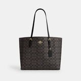 CV967-Mollie Tote Bag in Signature Canvas-Im/Walnut/Black