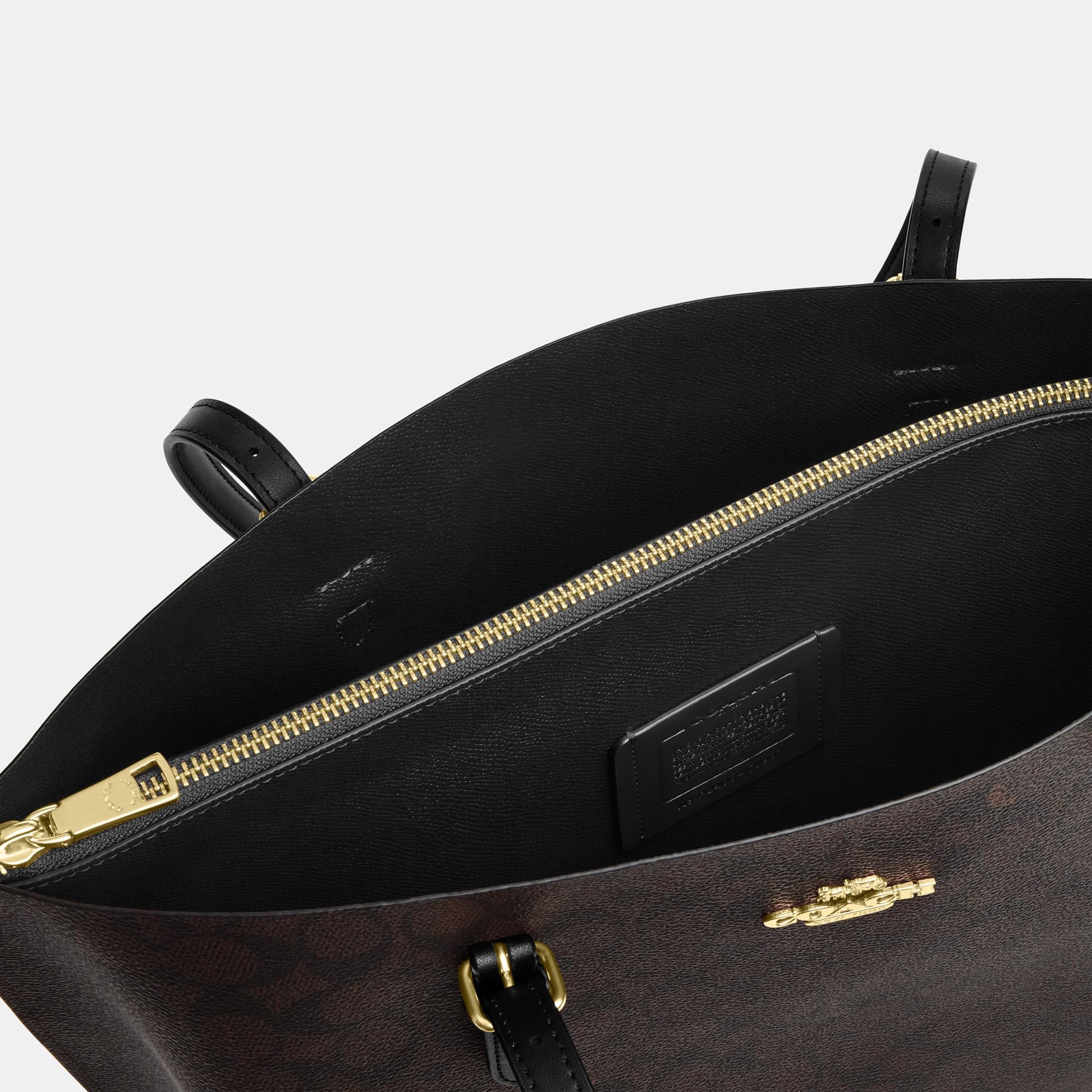 CV967-Mollie Tote Bag in Signature Canvas-Im/Walnut/Black