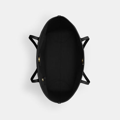 CV976-CITY TOTE BAG IN SIGNATURE CANVAS-IM/Walnut/Black