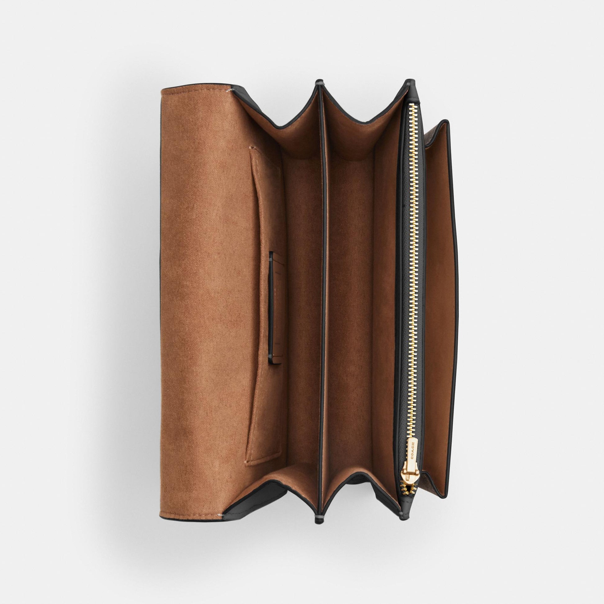 CV978-KLARE CROSSBODY BAG IN SIGNATURE CANVAS-IM/Walnut/Black