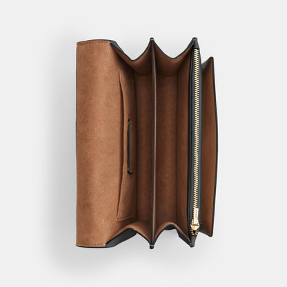 CV978-KLARE CROSSBODY BAG IN SIGNATURE CANVAS-IM/Walnut/Black