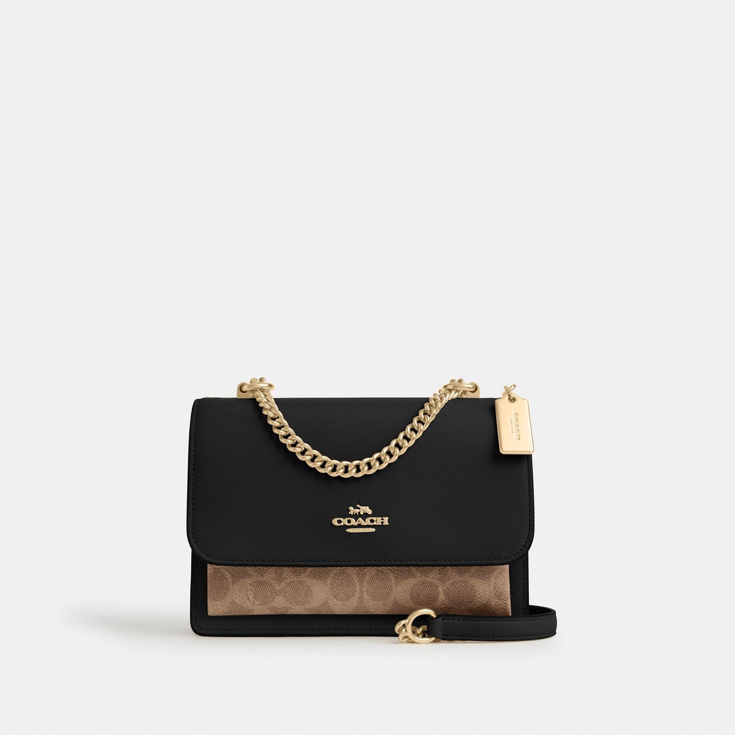 CV978-KLARE CROSSBODY BAG IN SIGNATURE CANVAS-IM/Tan/Black Multi