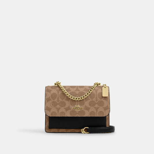CW206-Mini Klare Crossbody Bag in Signature Canvas-Im/Tan/Black