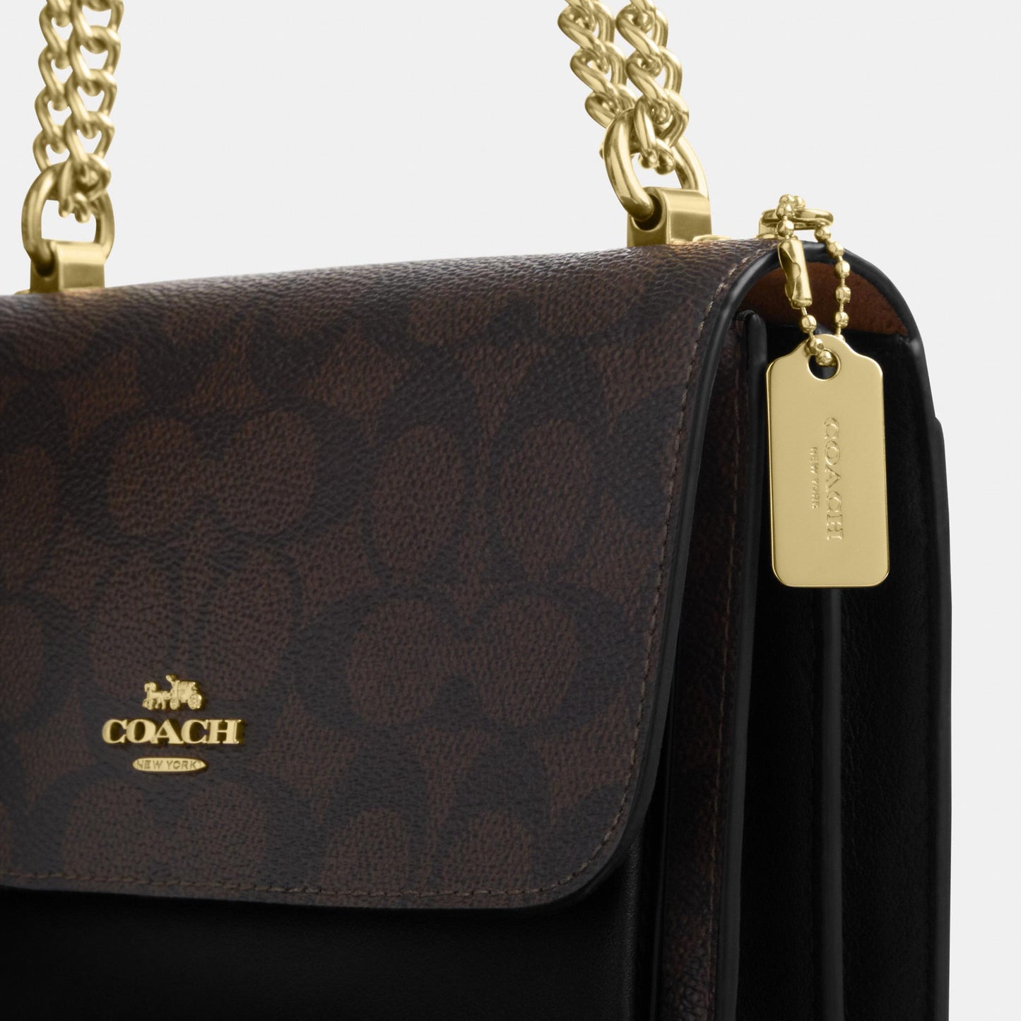 CW206-Mini Klare Crossbody Bag in Signature Canvas-Im/Walnut/Black