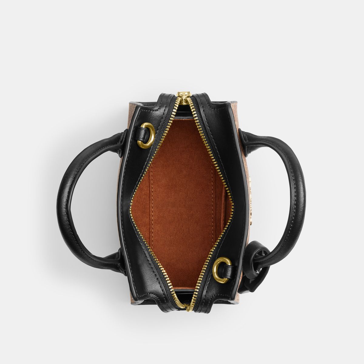 CW304-Andrea Mini Carryall Bag In Signature Canvas-Im/Tan/Black