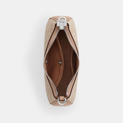 CW323-Teri Mini Crossbody Bag In Signature Canvas-Sv/Sand/Taupe