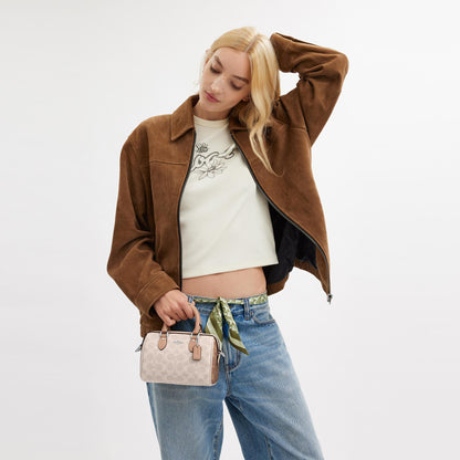 Mini Rowan Crossbody Bag In Blocked Signature Canvas