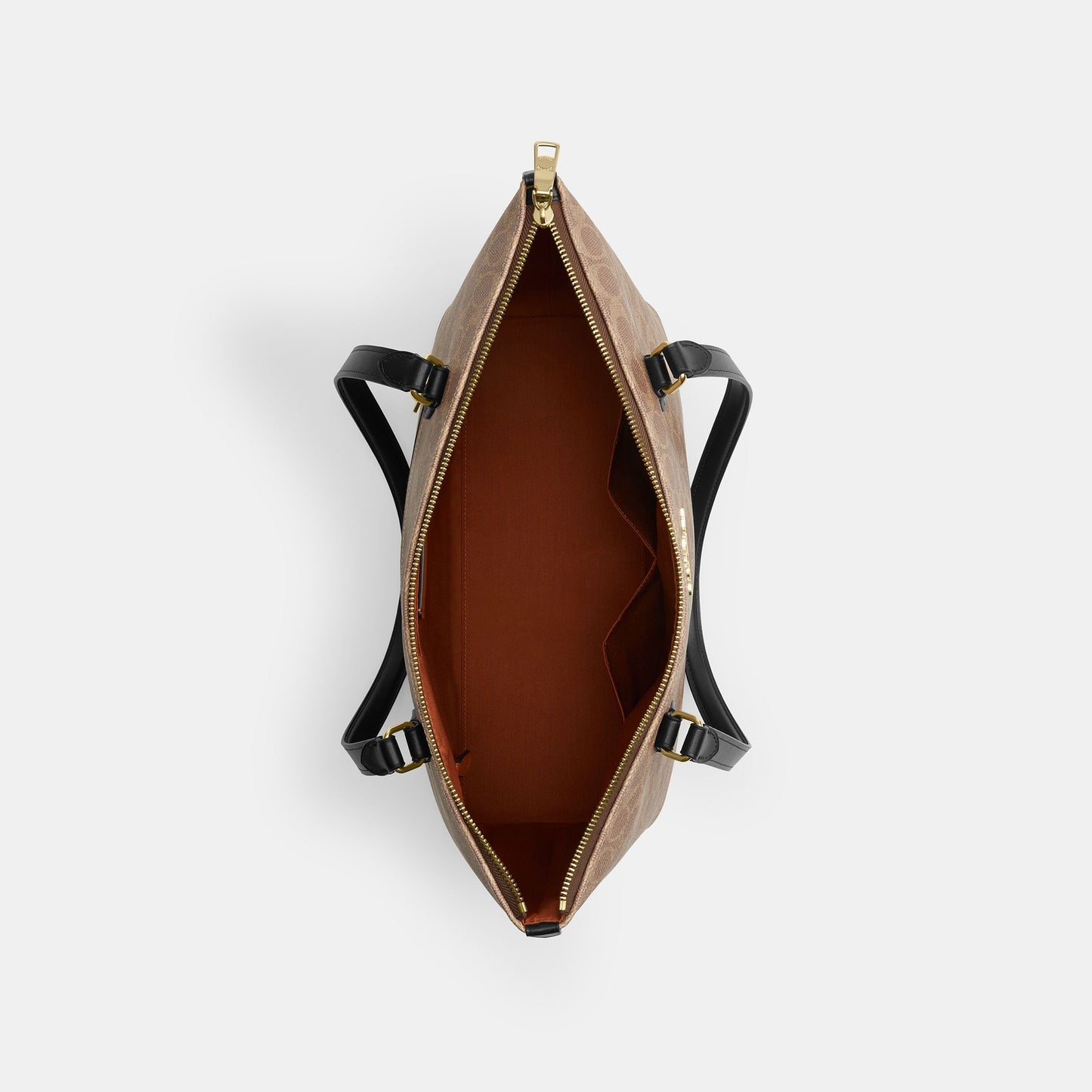 CW381-Gallery Tote Bag In Signature Canvas-Im/Tan/Black