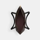 CW381-Gallery Tote Bag In Signature Canvas-Im/Walnut/Black