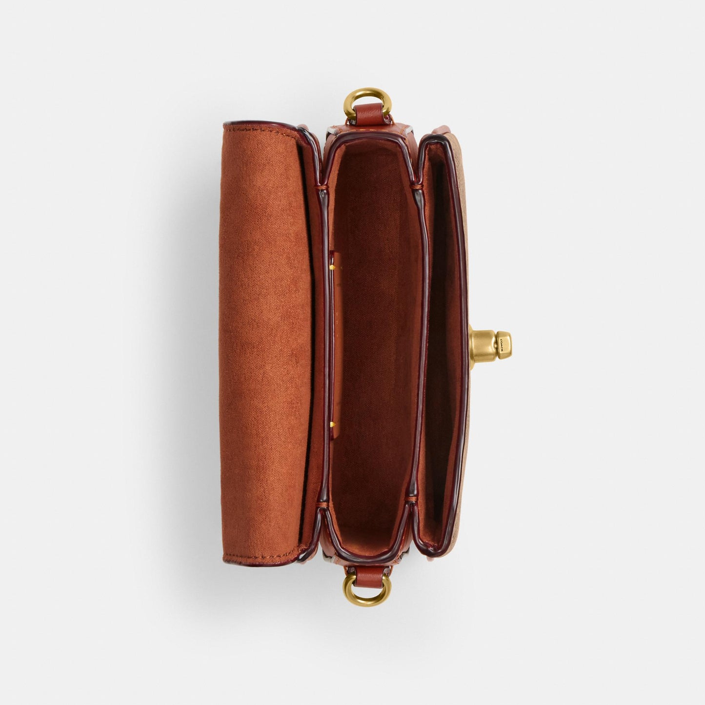 CW566-Cassie Crossbody Bag 17 In Signature Canvas-B4/Tan Rust