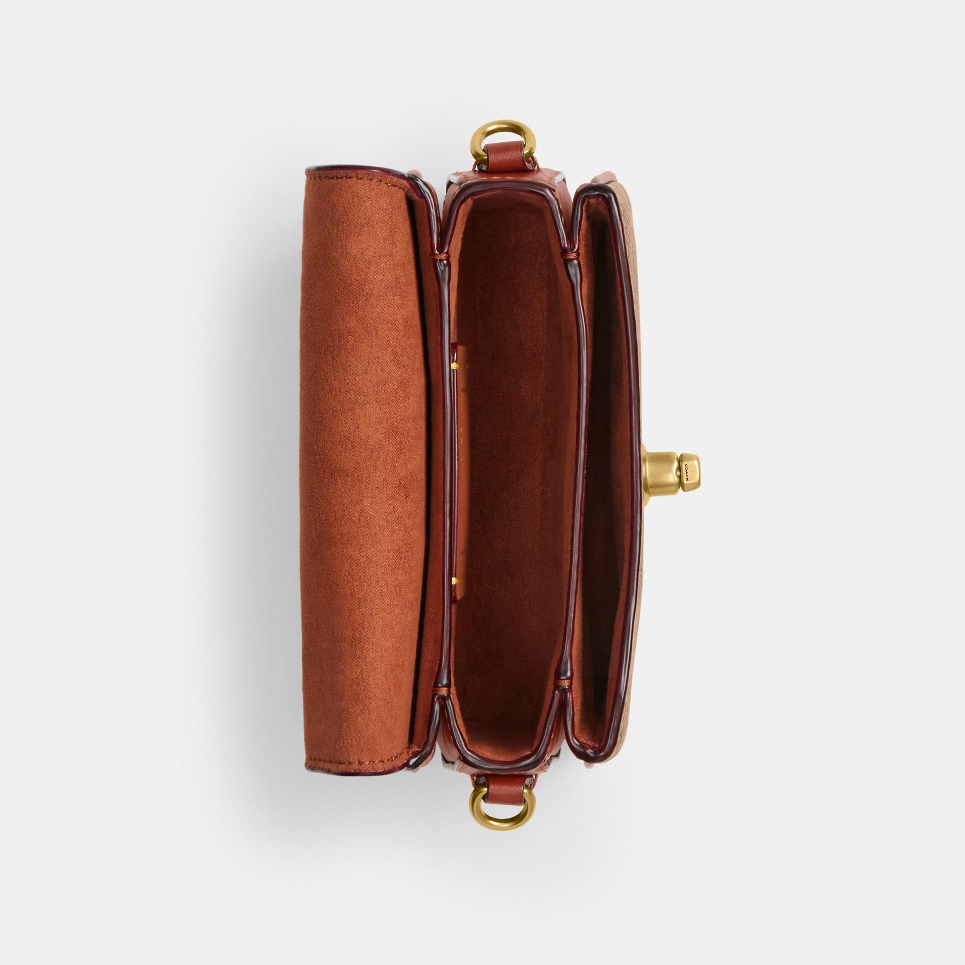 CW566-Cassie Crossbody Bag 17 In Signature Canvas-B4/Tan Rust