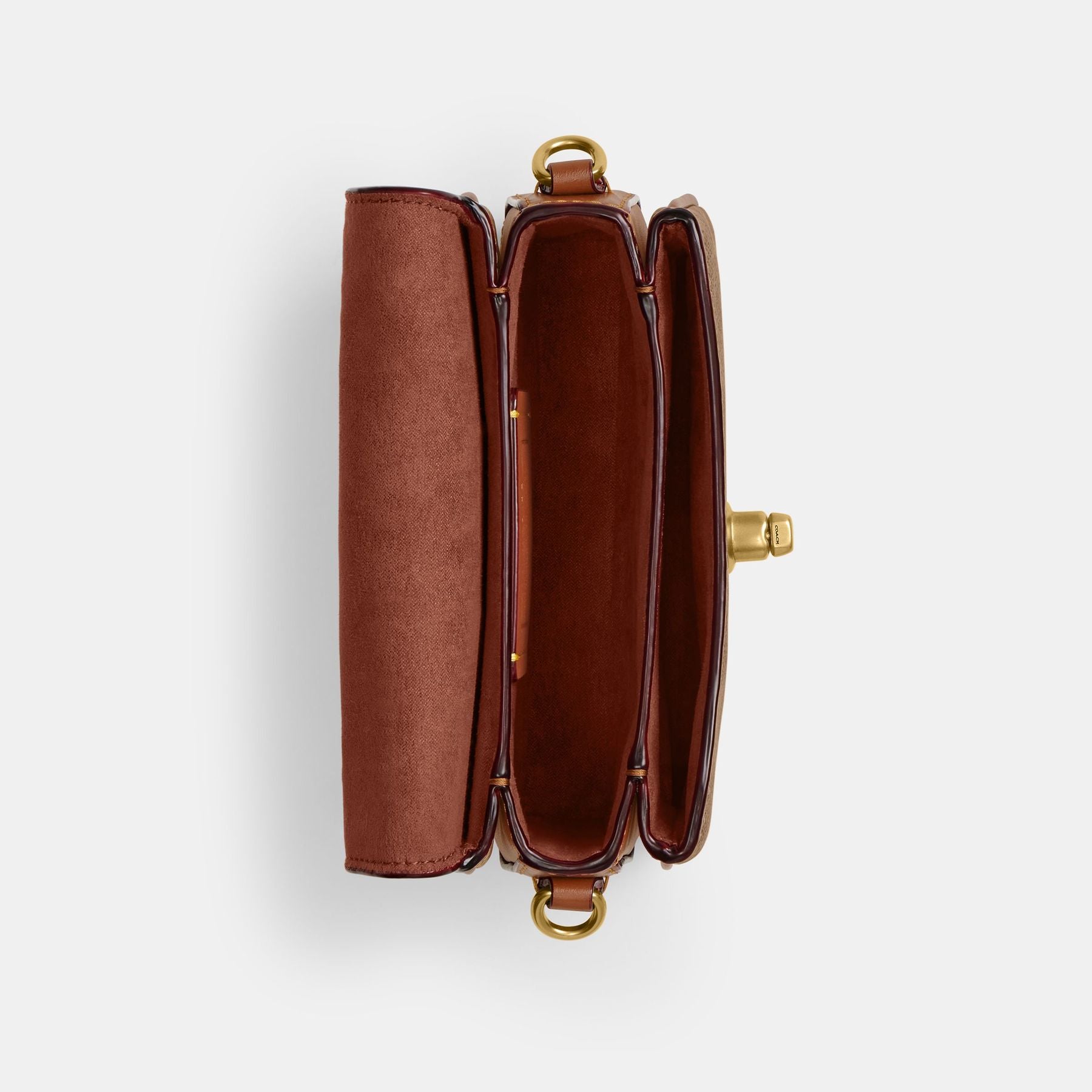 CW566-Cassie Crossbody Bag 17 In Signature Canvas-B4/Tan Caramel