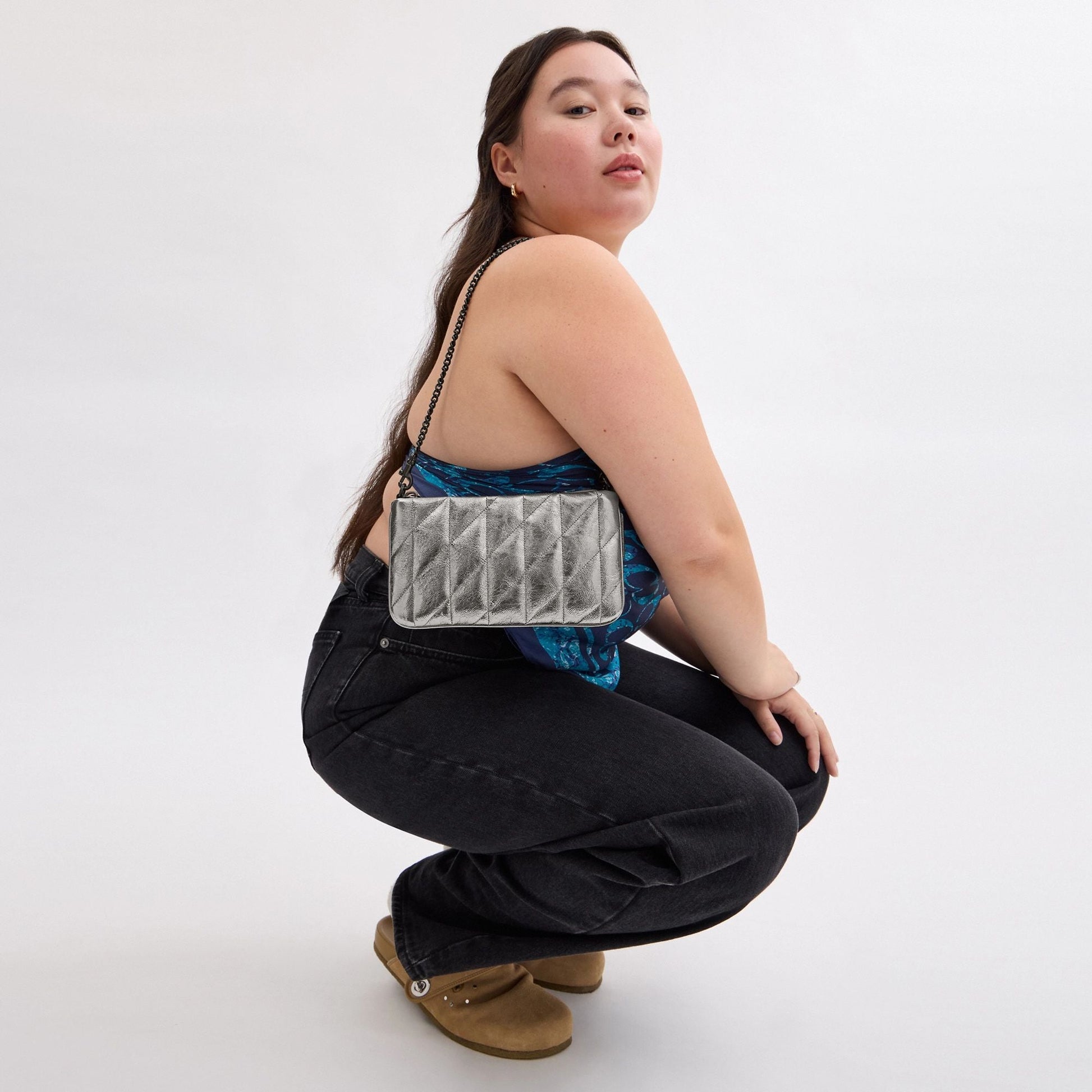 CW584-Pouch Bag With Quilting-V5/Anthracite