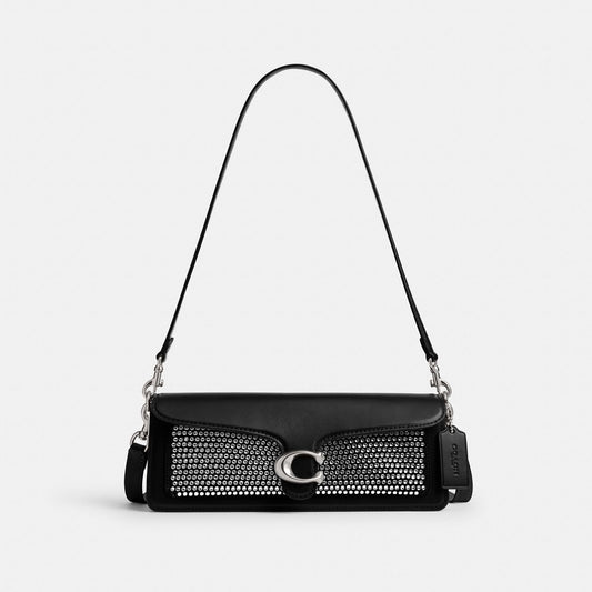 CW591-Tabby Shoulder Bag 28 With Crystal-Lh/Black