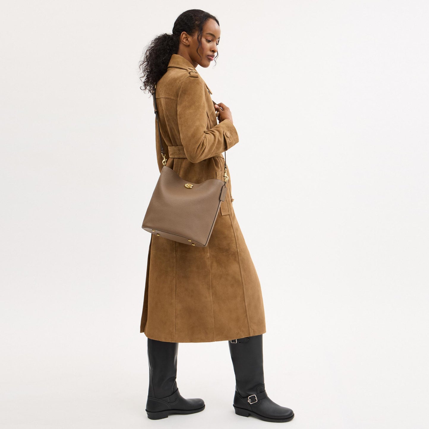 cw624-Willow Soft Bucket Bag-B4/Dark Stone