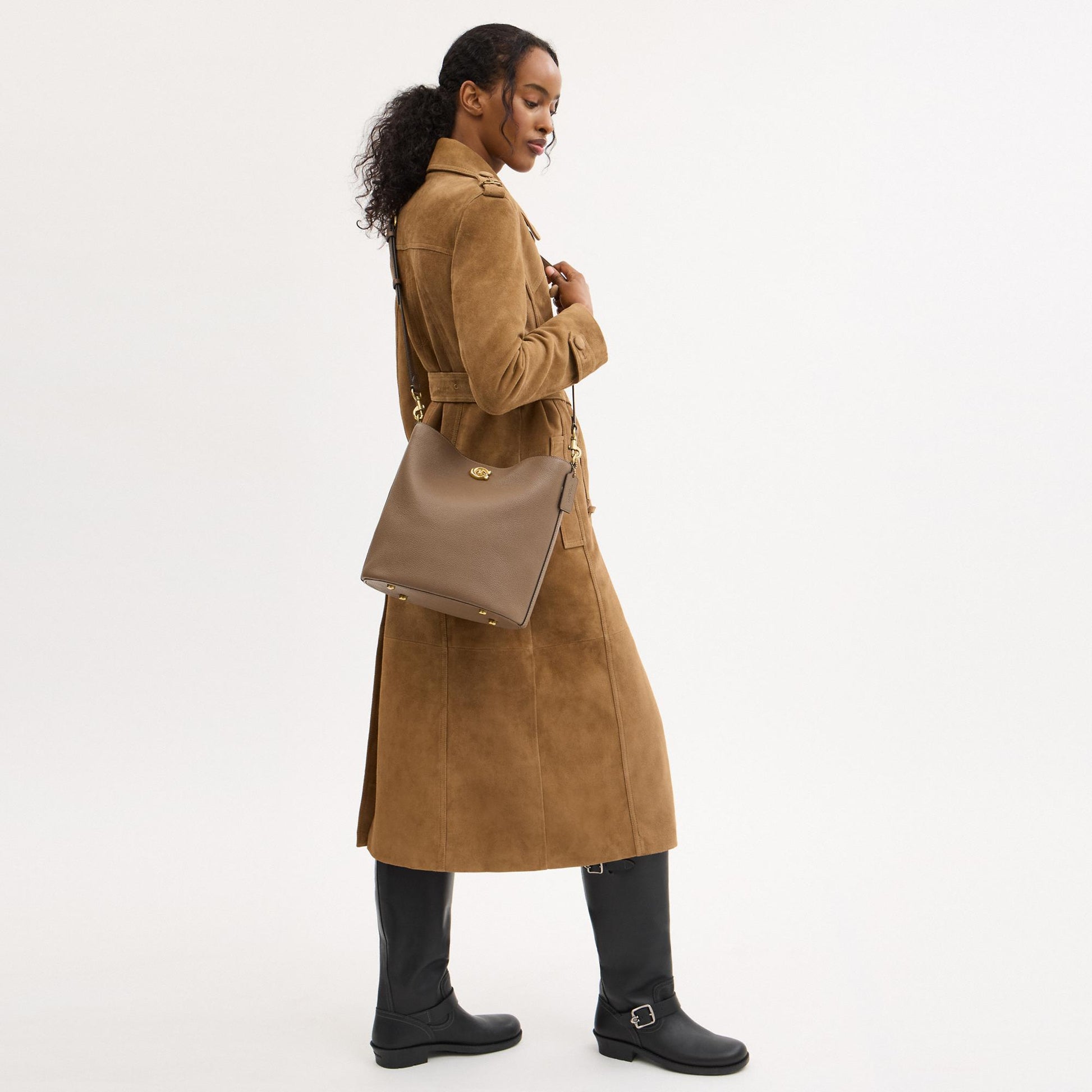 cw624-Willow Soft Bucket Bag-B4/Dark Stone