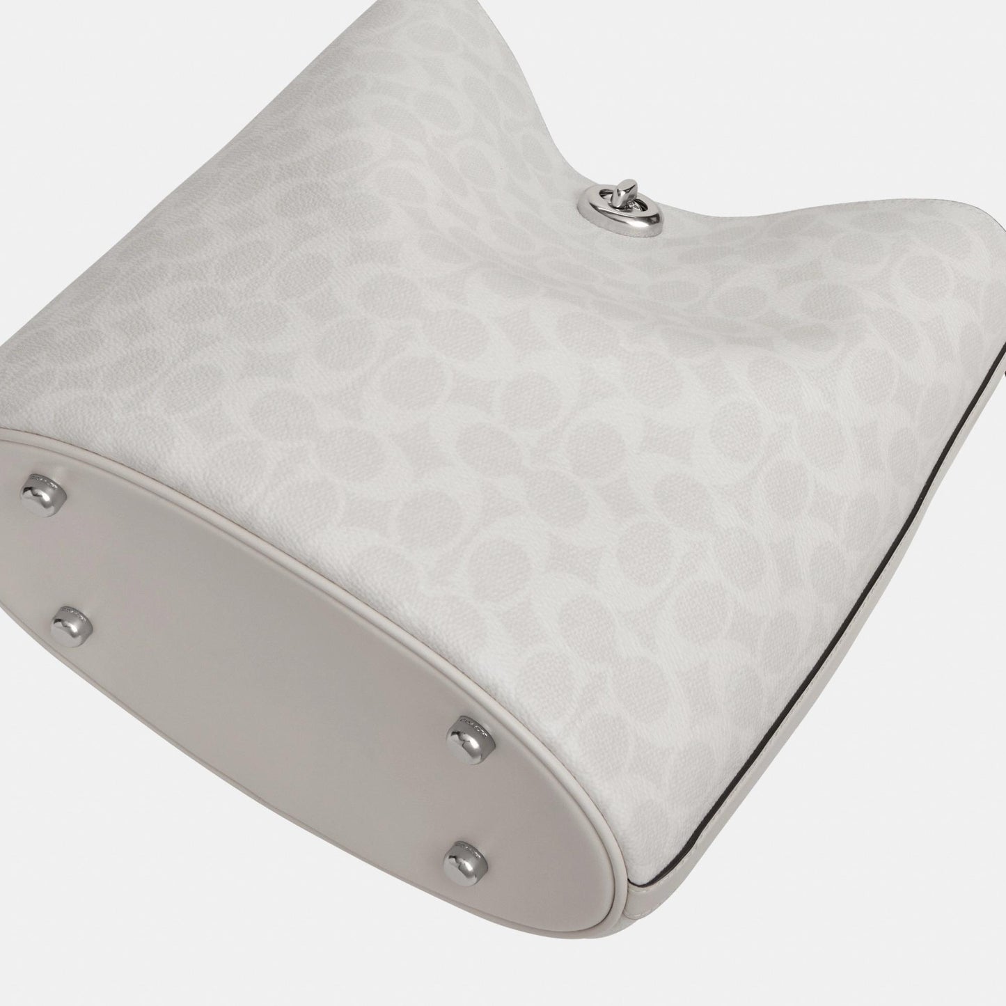 CW882-WILLOW SOFT BUCKET BAG IN SIGNATURE CANVAS-LH/White Chalk