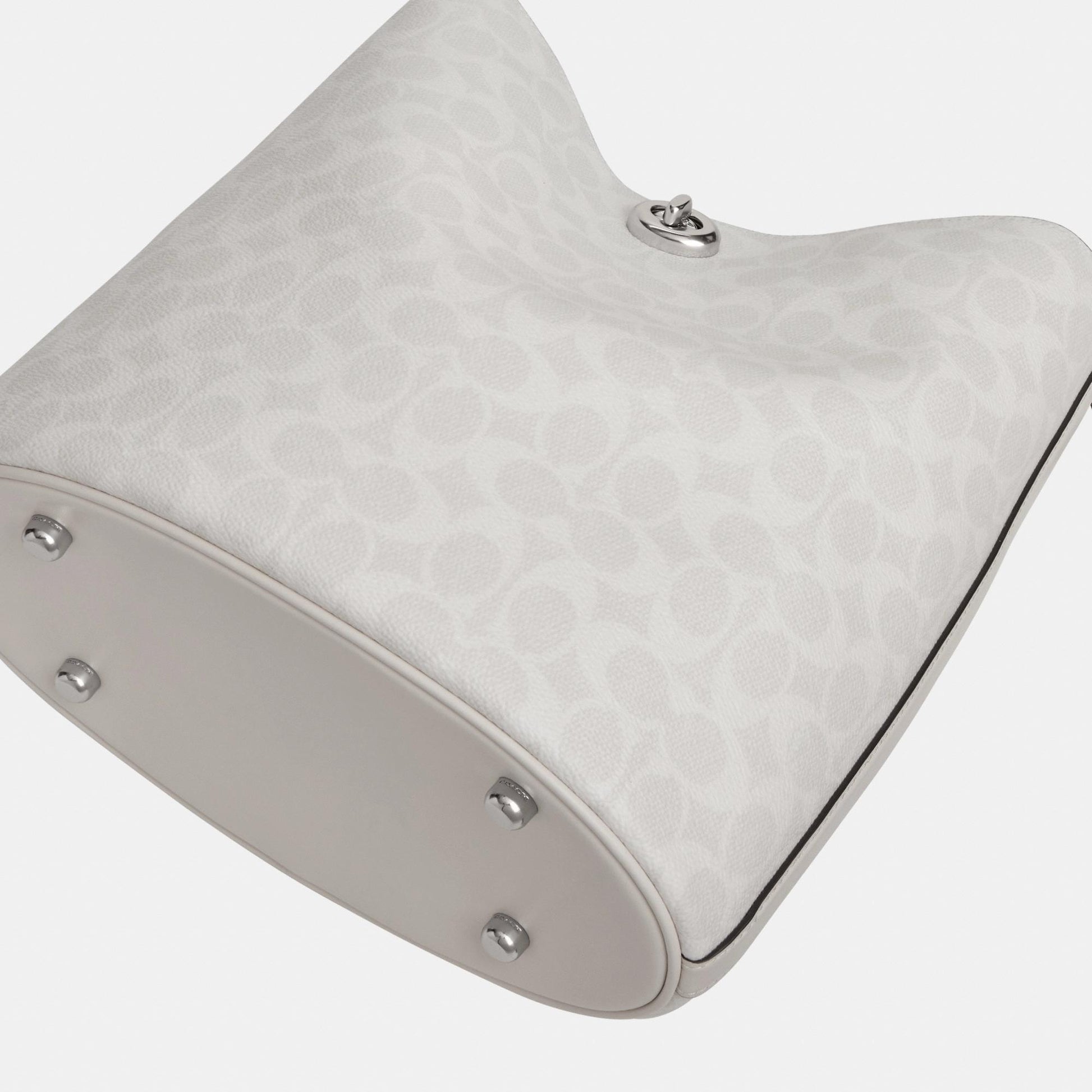 CW882-WILLOW SOFT BUCKET BAG IN SIGNATURE CANVAS-LH/White Chalk