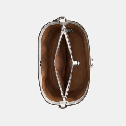 CW882-WILLOW SOFT BUCKET BAG IN SIGNATURE CANVAS-LH/White Chalk