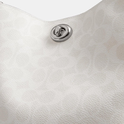 CW882-WILLOW SOFT BUCKET BAG IN SIGNATURE CANVAS-LH/White Chalk