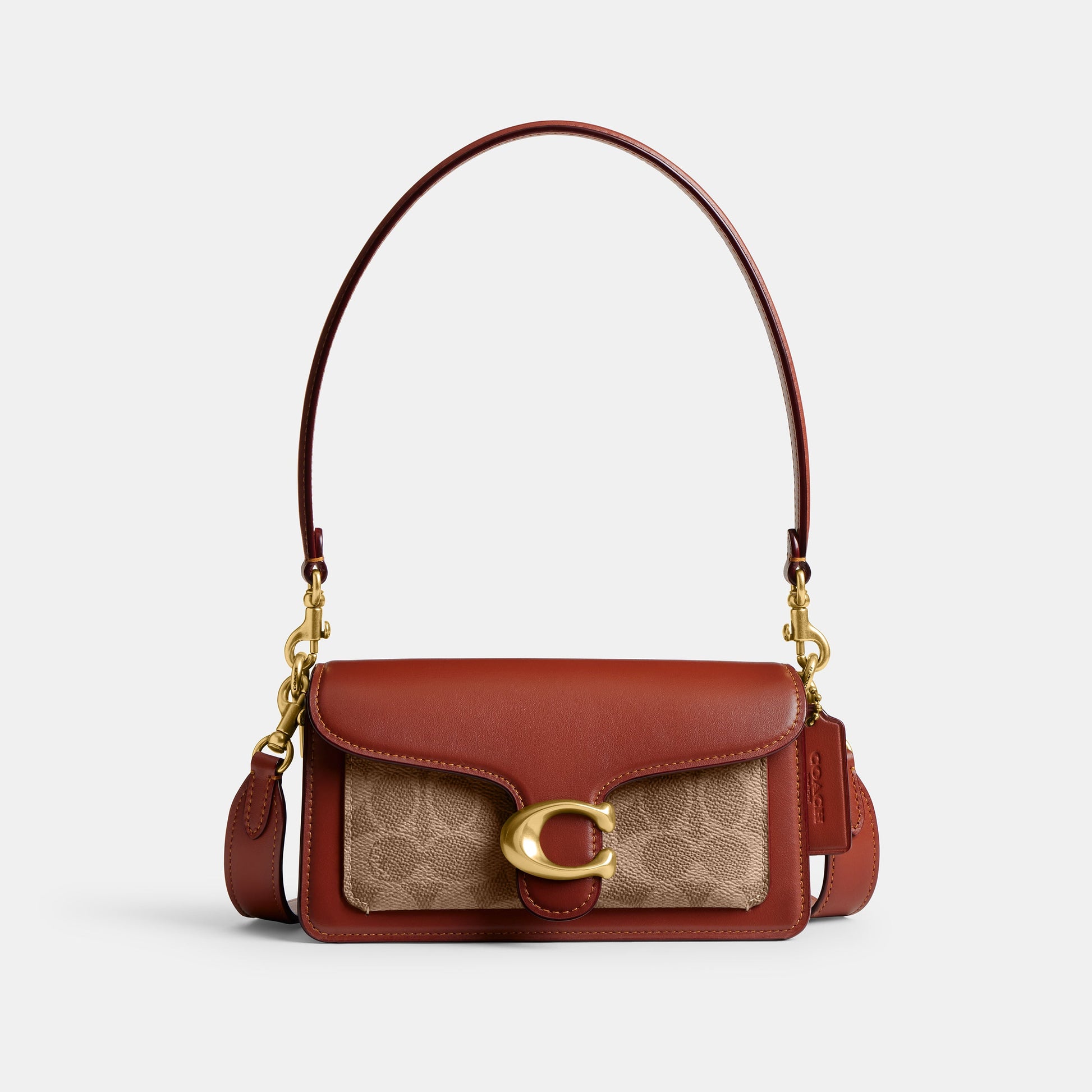 CY200-TABBY SHOULDER BAG 20 IN SIGNATURE CANVAS-B4/Tan Rust