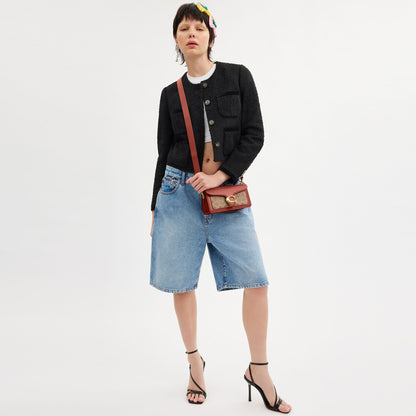 CY200-TABBY SHOULDER BAG 20 IN SIGNATURE CANVAS-B4/Tan Rust