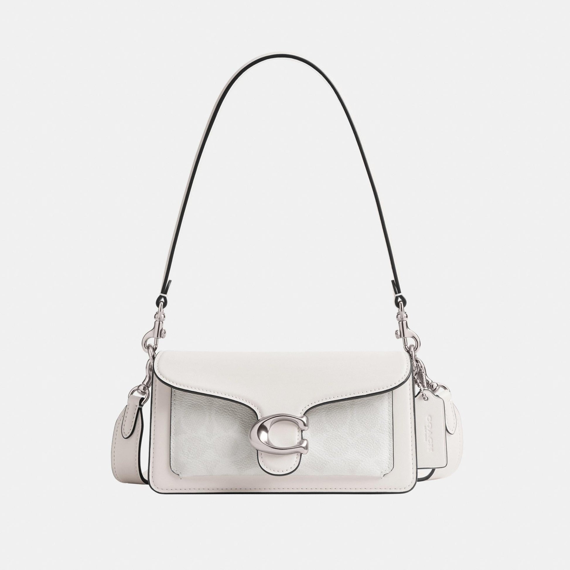 CY200-TABBY SHOULDER BAG 20 IN SIGNATURE CANVAS-LH/White Chalk