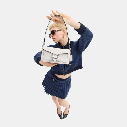 CY200-TABBY SHOULDER BAG 20 IN SIGNATURE CANVAS-LH/White Chalk