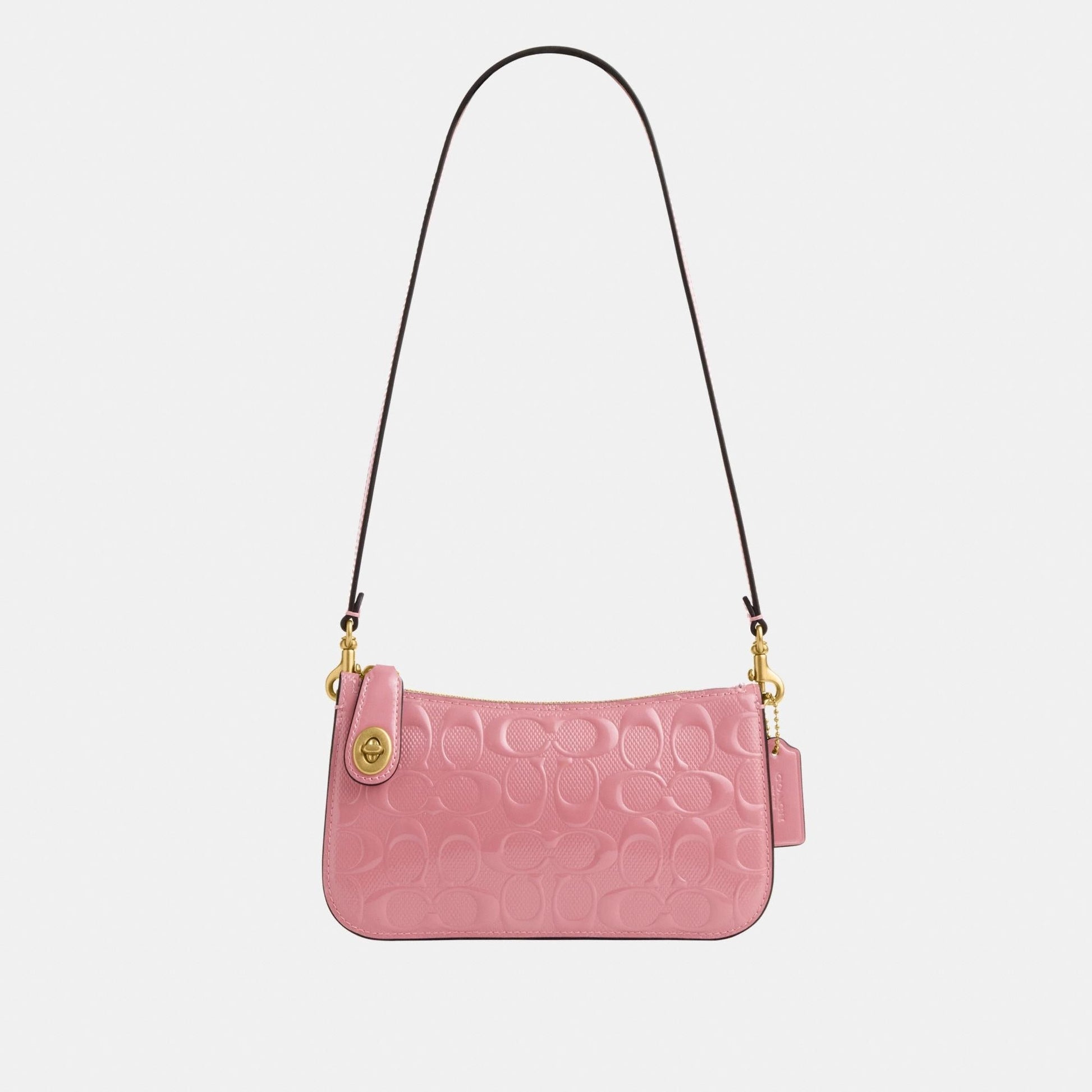 CY248-Penn Shoulder Bag In Signature Leather-B4/True Pink