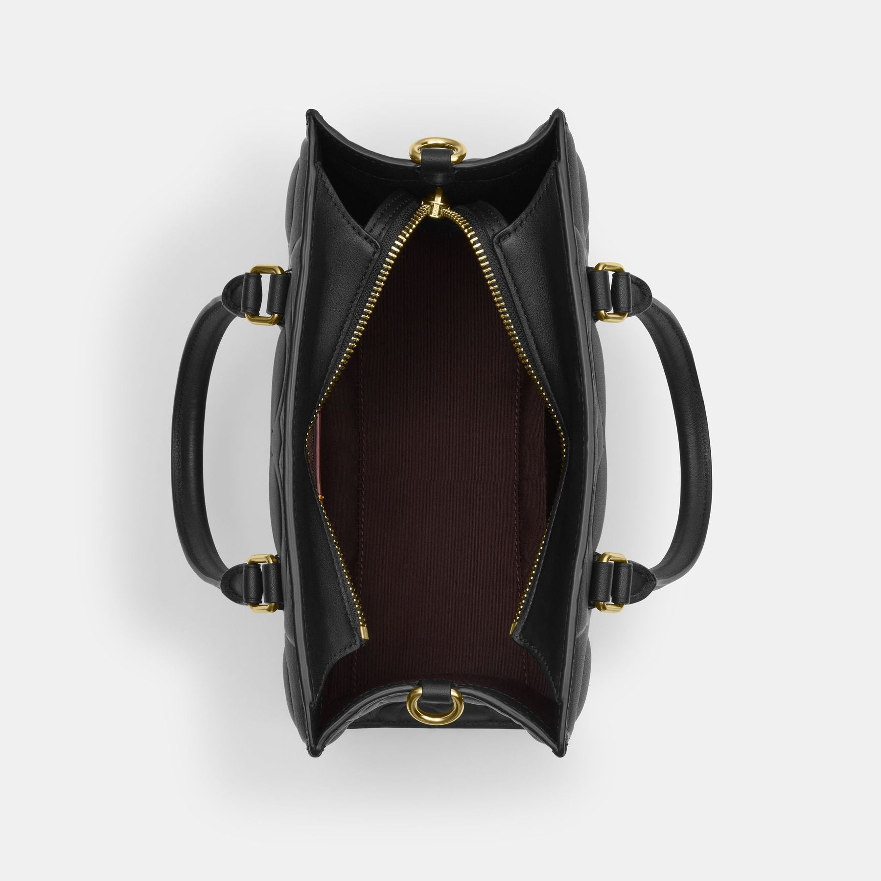 CY670-Maggie Small Tote Bag In Signature Leather-IM/Black