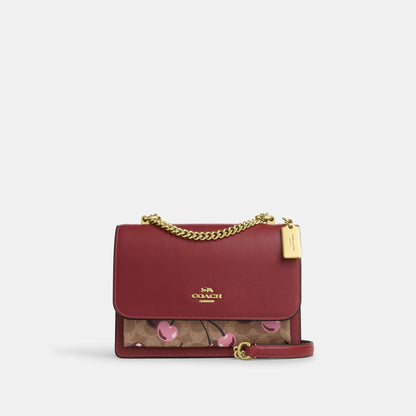 CY689-Klare Crossbody Bag In Signature Canvas With Cherry Print-IM/Tan Multi