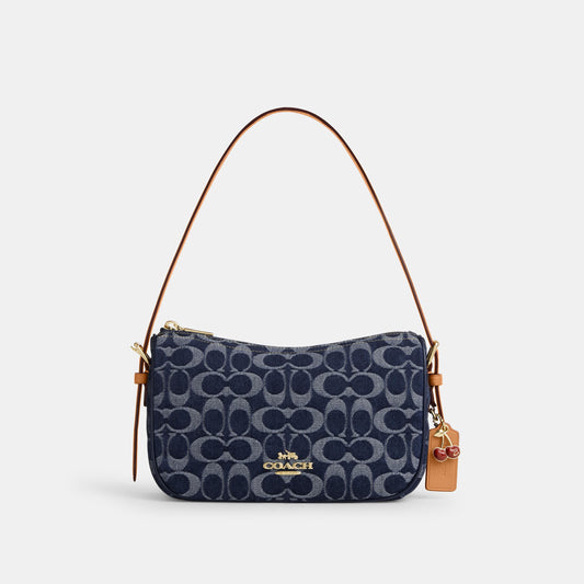 CY701-Kailey Shoulder Bag In Signature Denim-Im/Denim/Natural