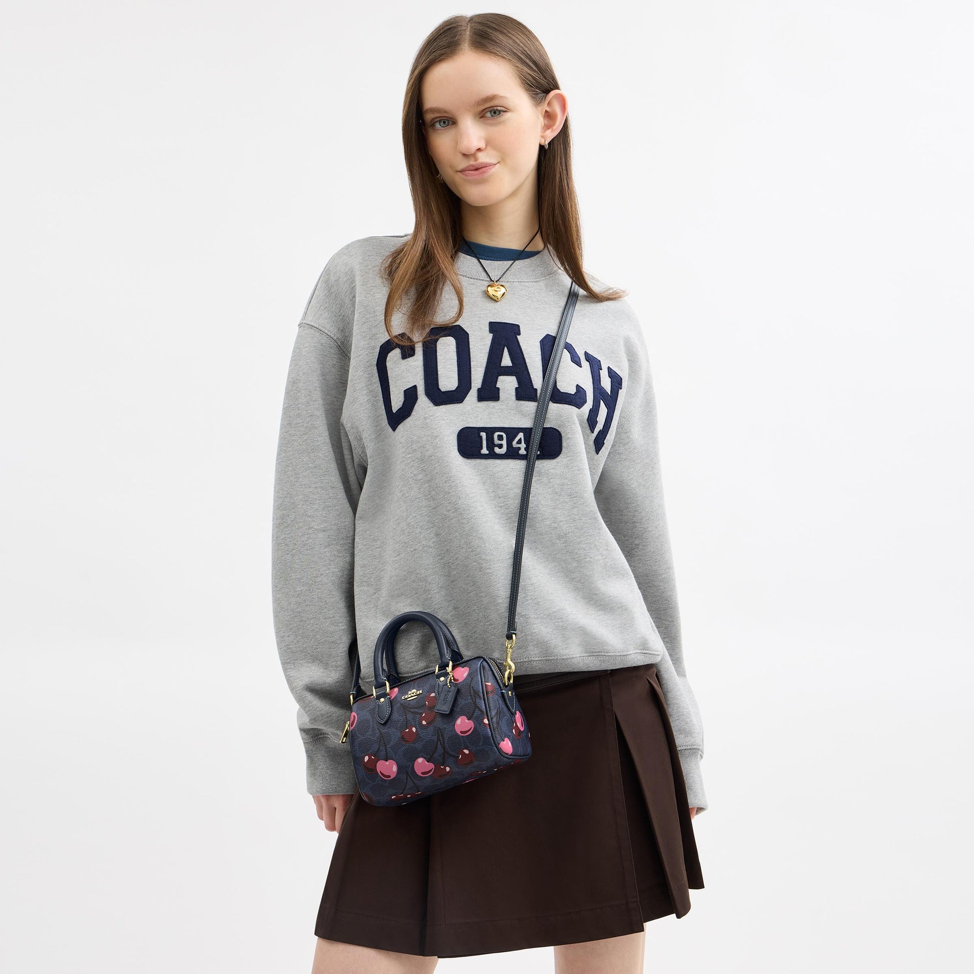 CY741-Mini Rowan Crossbody Bag In Signature Canvas With Cherry Print-Im/Denim Multi