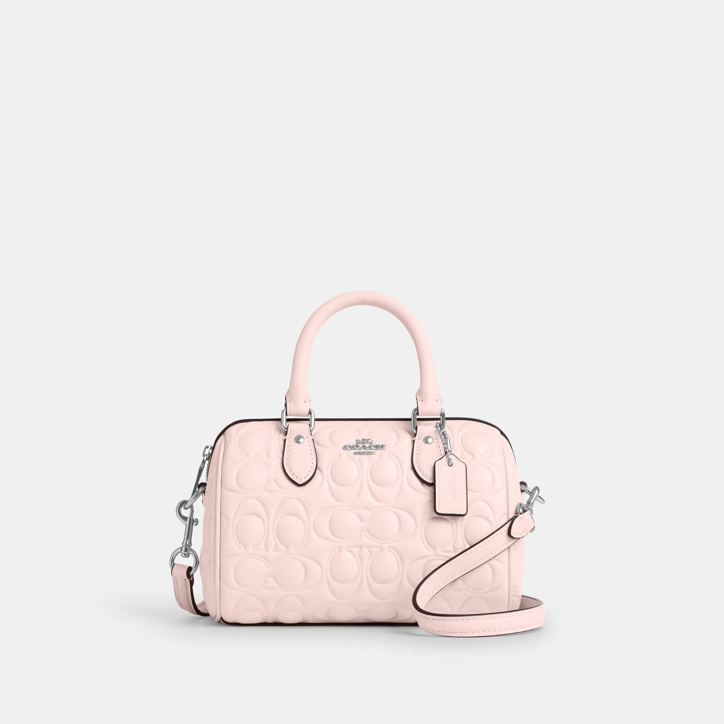 cy743-Mini Rowan Crossbody Bag In Signature Leather-Sv/Blush