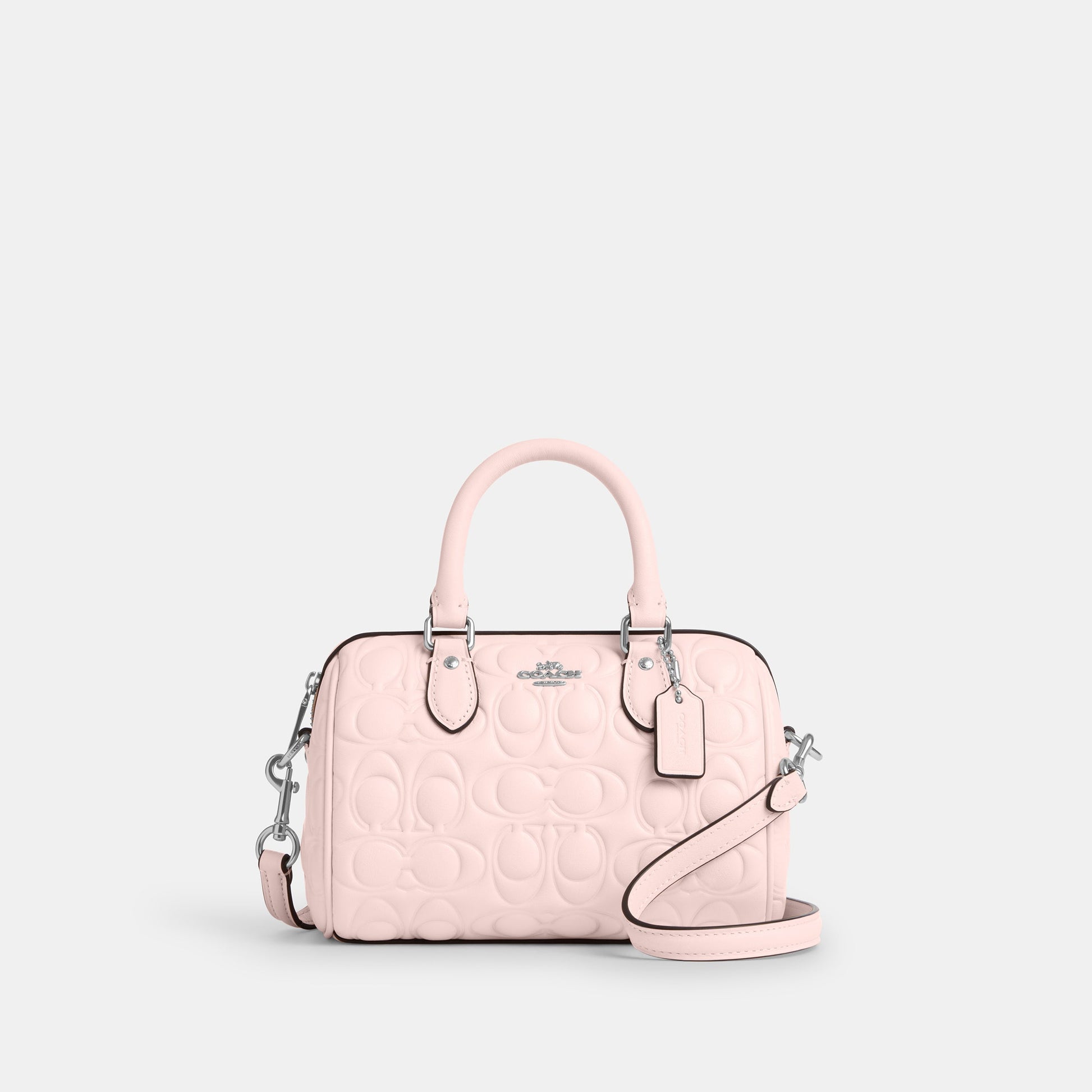 cy743-Mini Rowan Crossbody Bag In Signature Leather-Sv/Blush