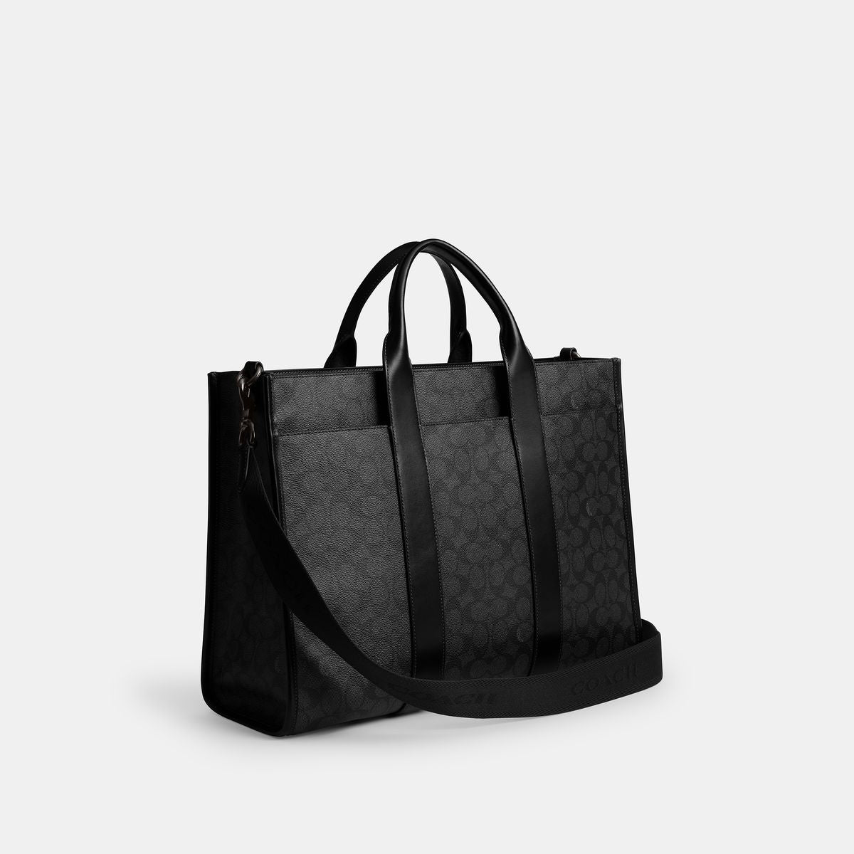 CY772-Wesley Tote In Signature Canvas-Charcoal