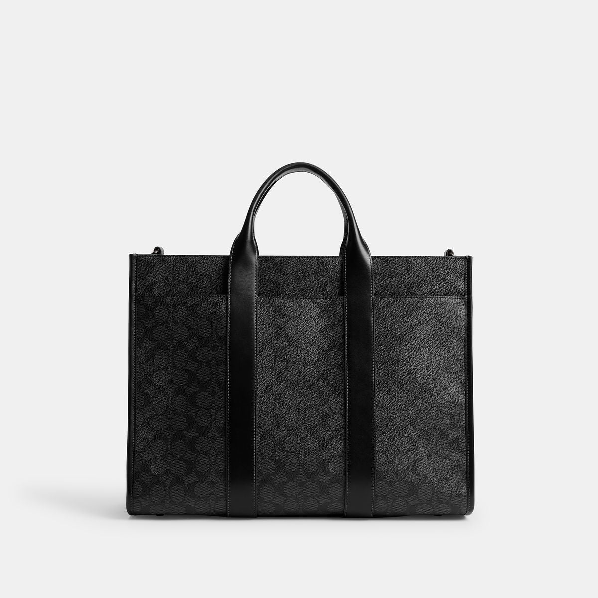 CY772-Wesley Tote In Signature Canvas-Charcoal
