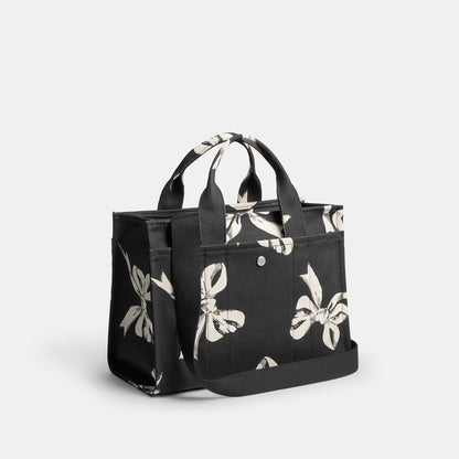 CY844-Cargo Tote Bag With Bow Print-Lh/Black Multi