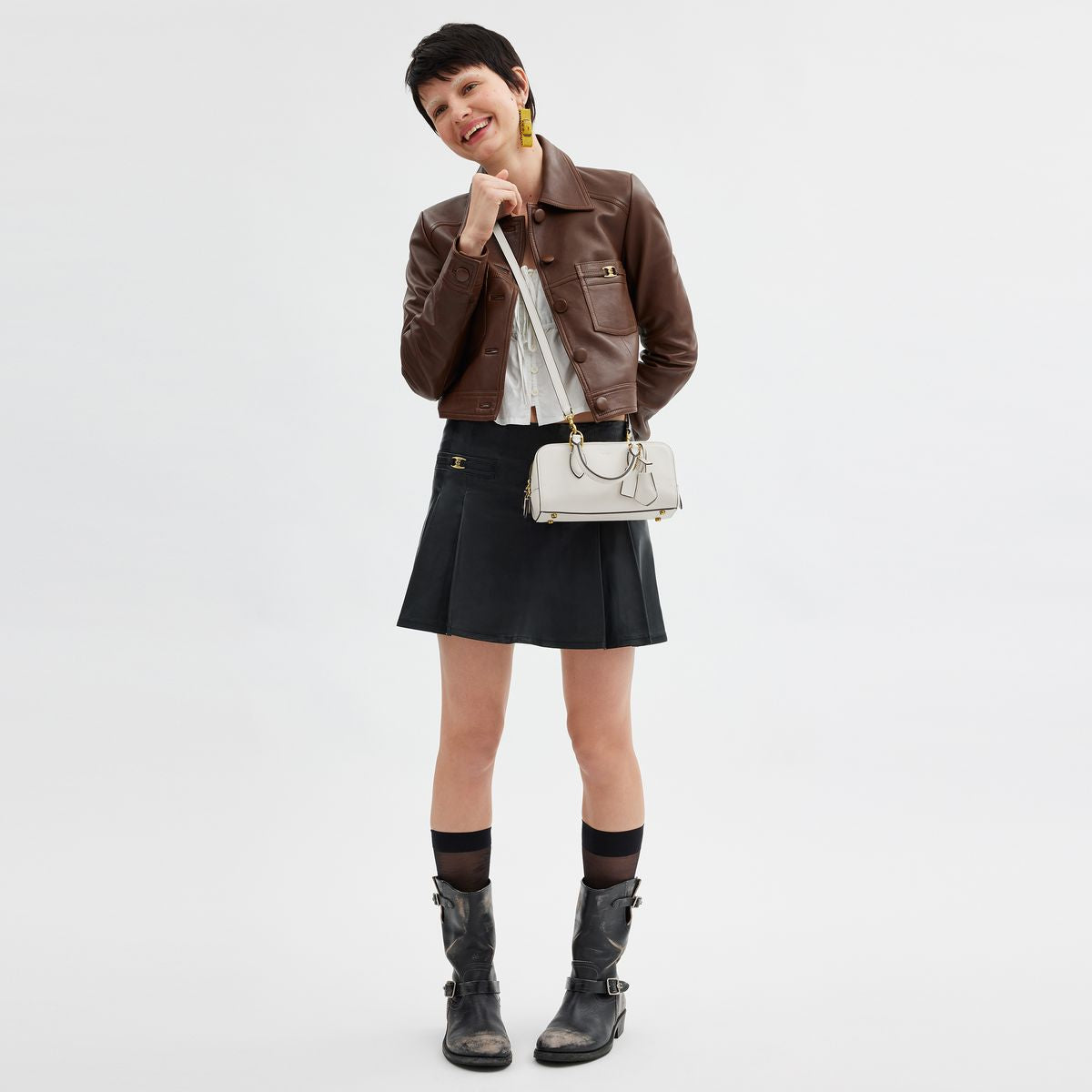 CY917-BOWERY SATCHEL 22-B4/CHALK