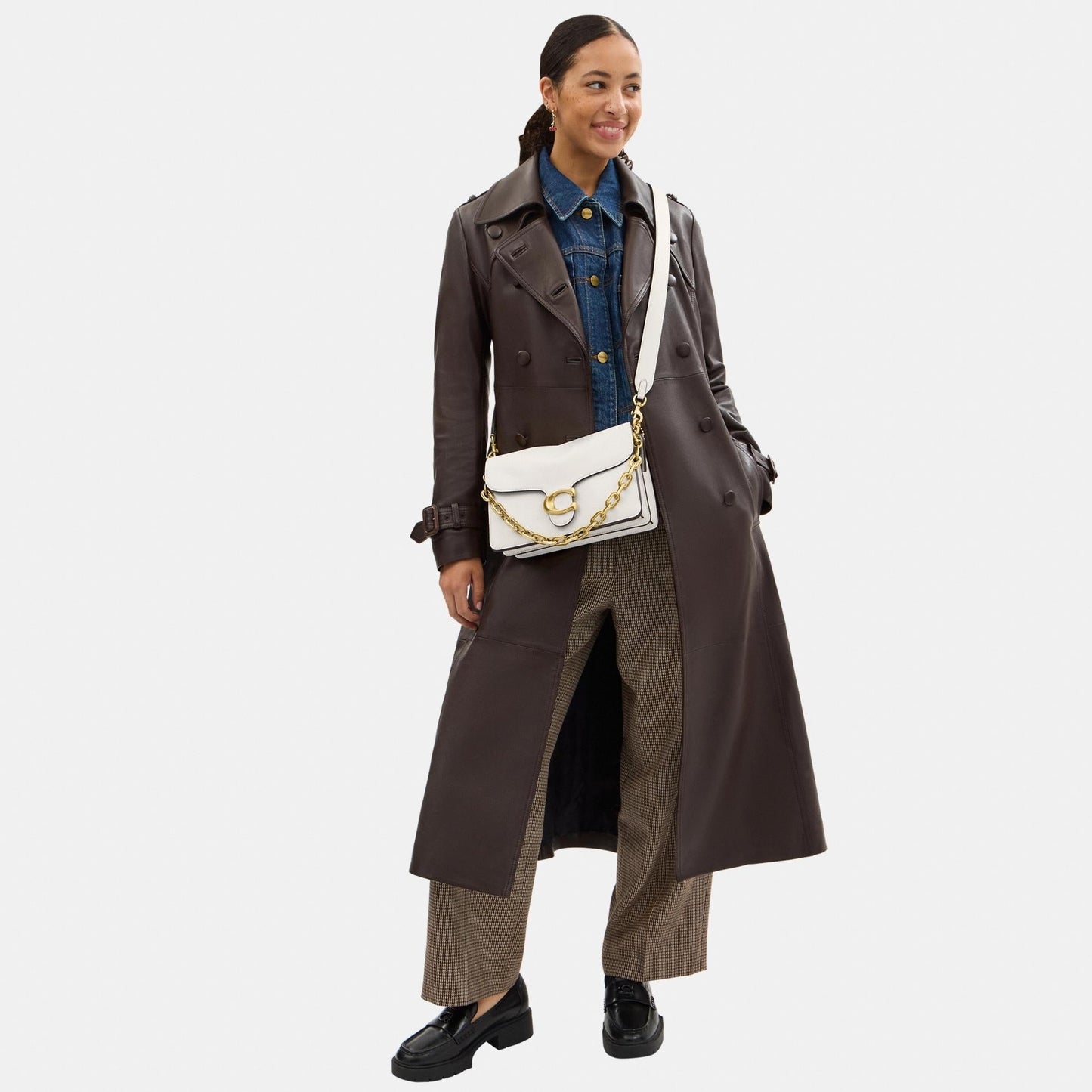 CY919-Chain Tabby Shoulder Bag-B4/Chalk