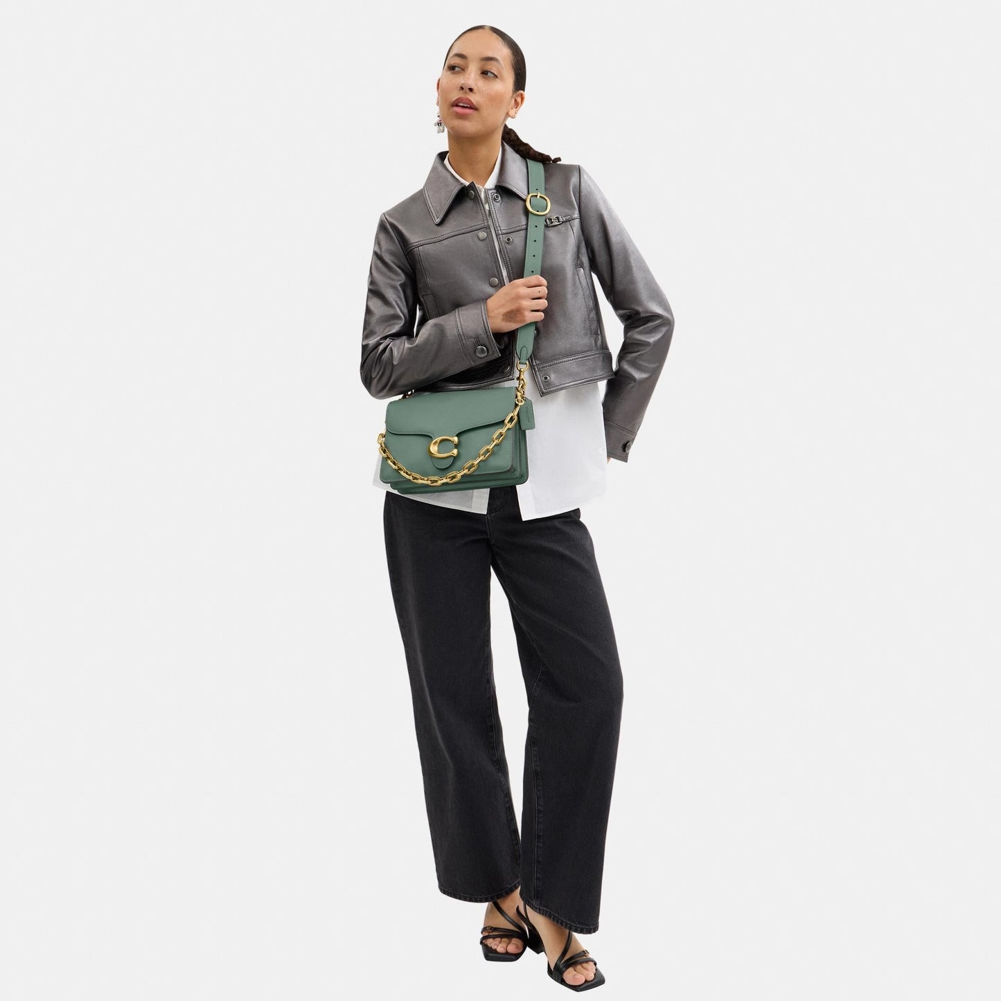 CY919-Chain Tabby Shoulder Bag-B4/Sage