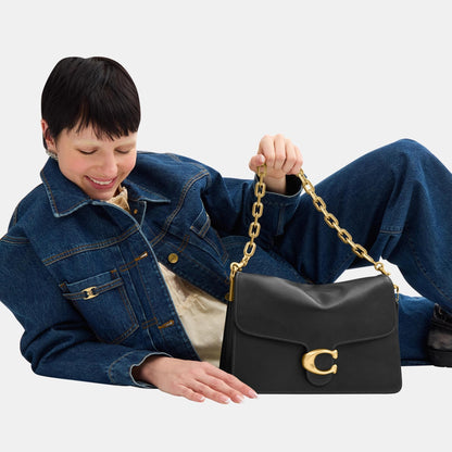 CY920-CHAIN TABBY SHOULDER BAG 30-B4/BLACK