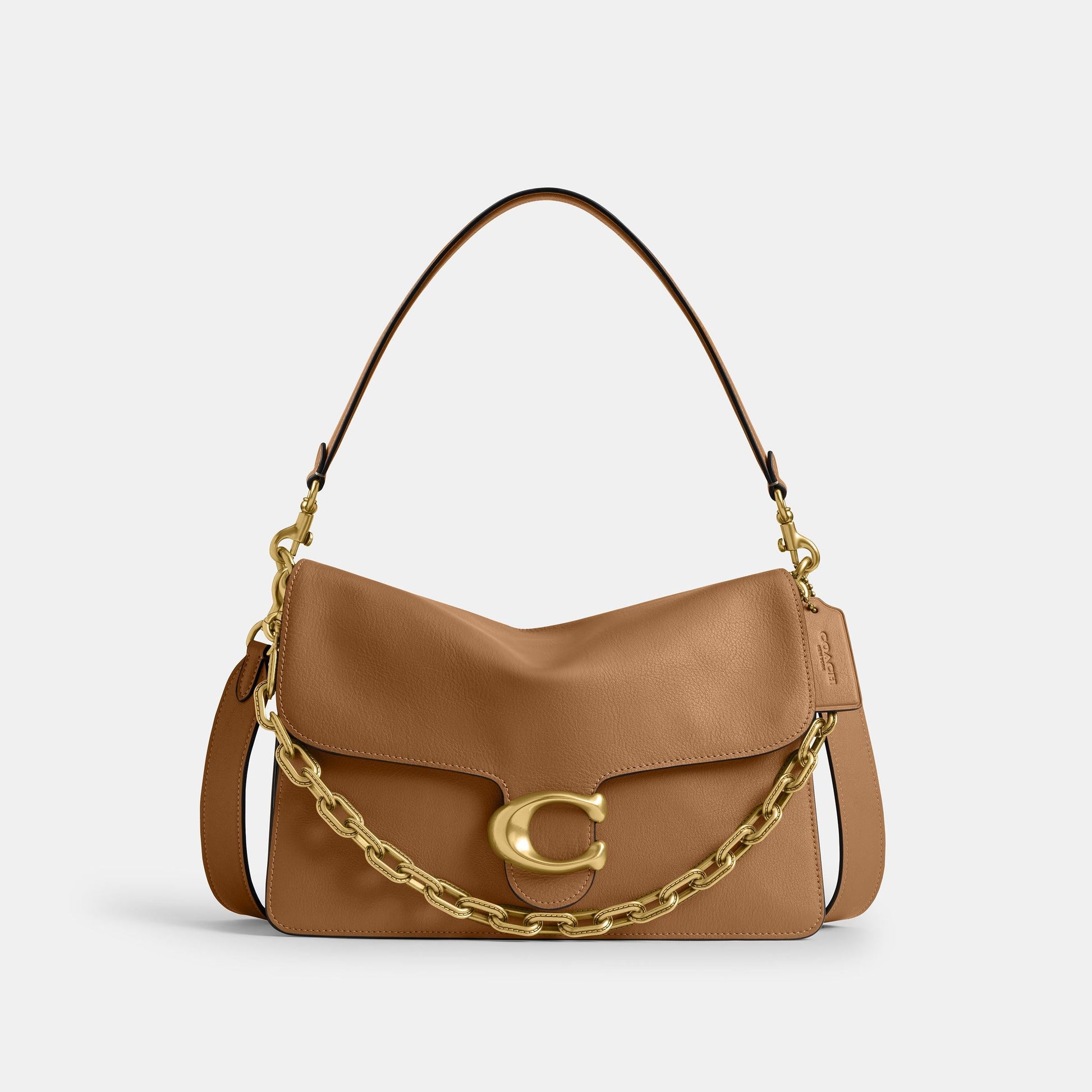 CY920-CHAIN TABBY SHOULDER BAG 30-B4/Honey Brown