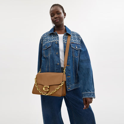 CY920-CHAIN TABBY SHOULDER BAG 30-B4/Honey Brown