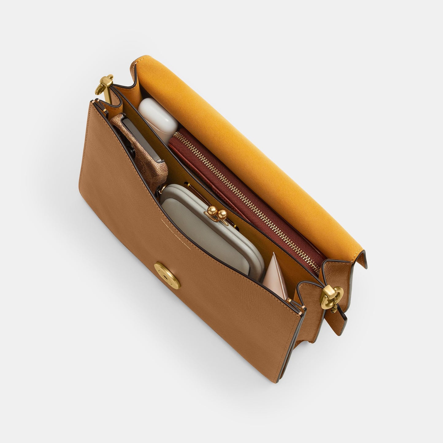 CY920-CHAIN TABBY SHOULDER BAG 30-B4/Honey Brown